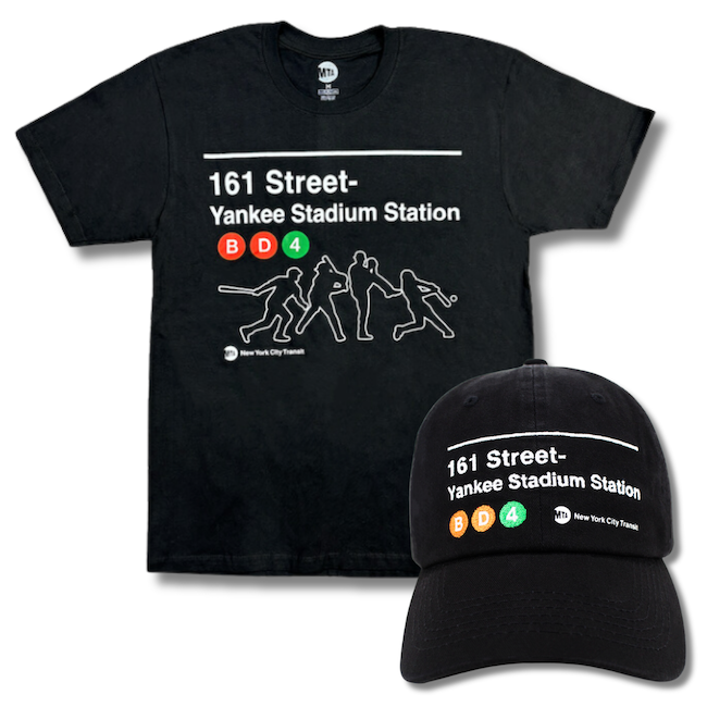 Yankee Stadium Station MTA Shirt & Baseball Cap Bundle