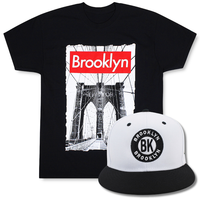 Brooklyn Bridge Mural T-Shirt and Snapback Hat Combo