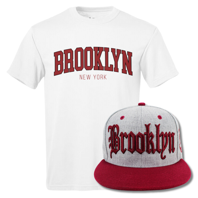 Red Letter Classic Brooklyn T-Shirt and Snapback Hat Combo (2 Colors)