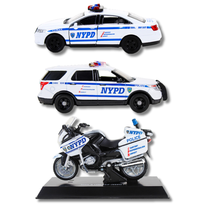 Official NYPD Collectible Die-Cast Model Vehicles Bundle