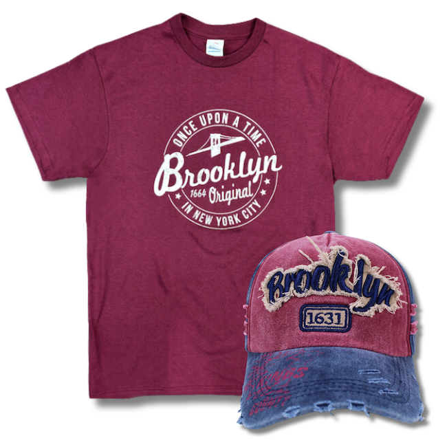 Originals Maroon Brooklyn Bridge Shirt & Trucker Hat Combo