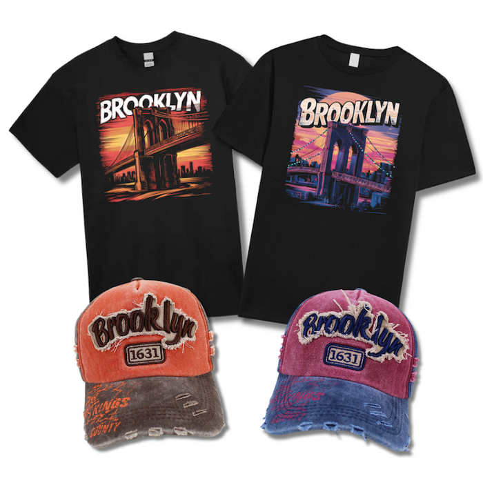 Brooklyn Bridge T-Shirt & Trucker Hat Bundle | Brooklyn T Shirts (6 sizes)