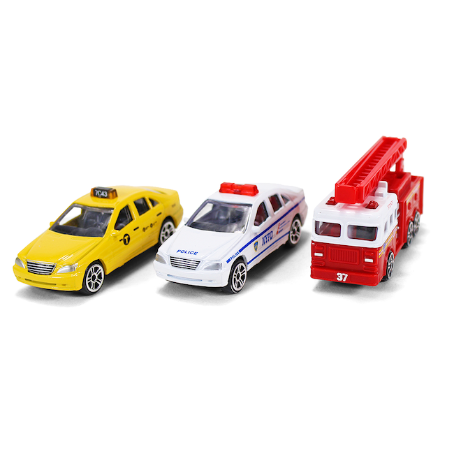 New York City Die-cast Box Cars | FDNY Fire Truck | Yellow Cab Taxi | NYPD Patrol Car