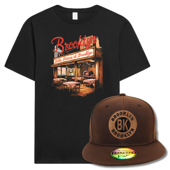 Brooklyn Pizzeria Aesthetic Shirt & Hat Combo | Brooklyn T Shirt | Brooklyn Hat