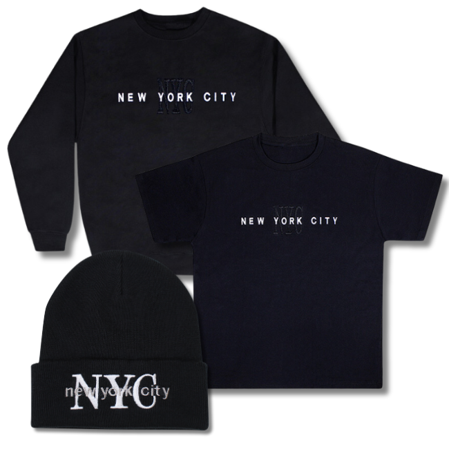 Embroidered New York City Shirt, Sweatshirt & Beanie Combo (4 Colors) | NYC Fashion