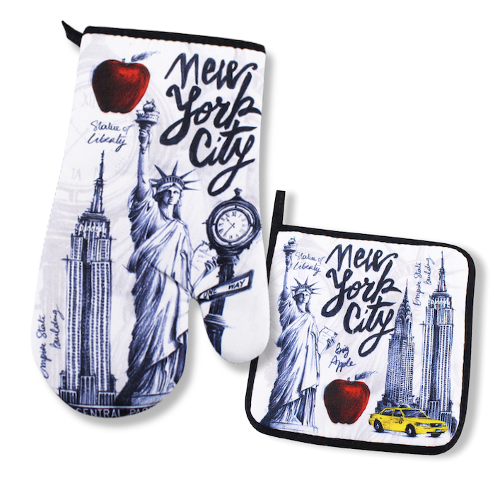 Big Apple Monuments NYC Oven Mitt & Pot Holder Combo