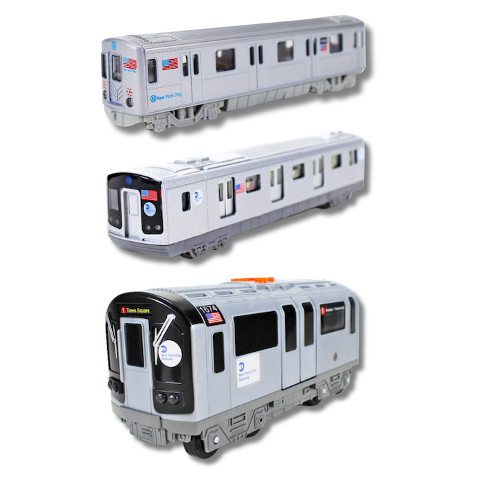 Electronic MTA Subway Train Model Bundle (3-Piece Set) | Lights, Sounds, Motorized Trains