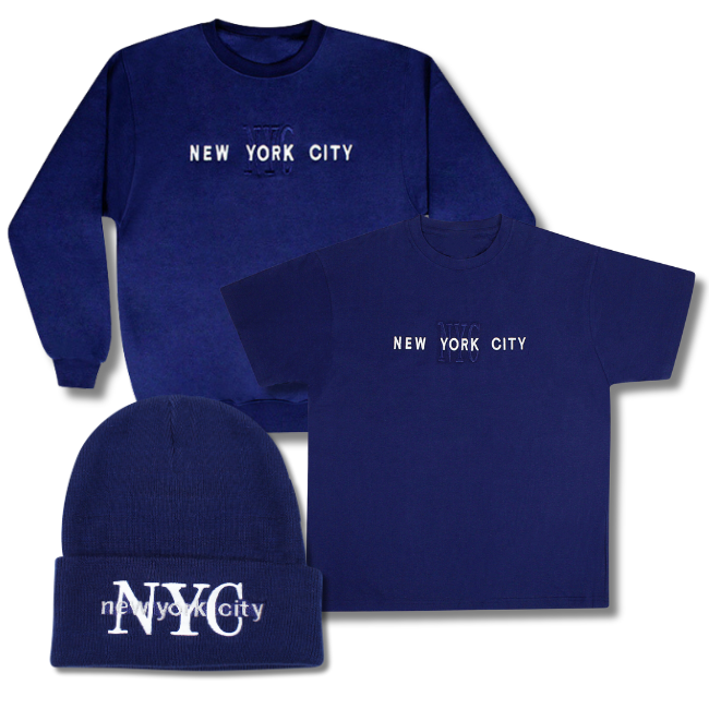 Embroidered New York City Shirt, Sweatshirt & Beanie Combo (2 Colors)