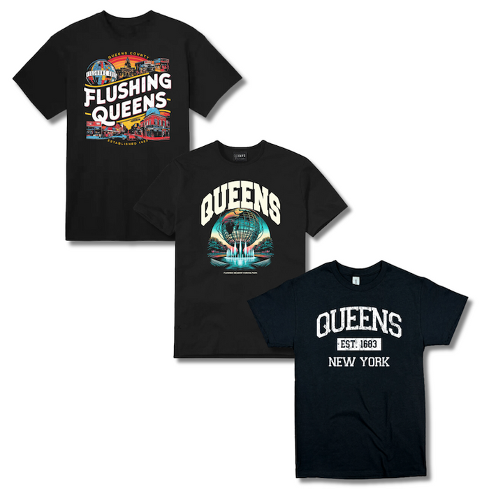 Queens NYC 3-Piece T-Shirt Bundle (6 Sizes)