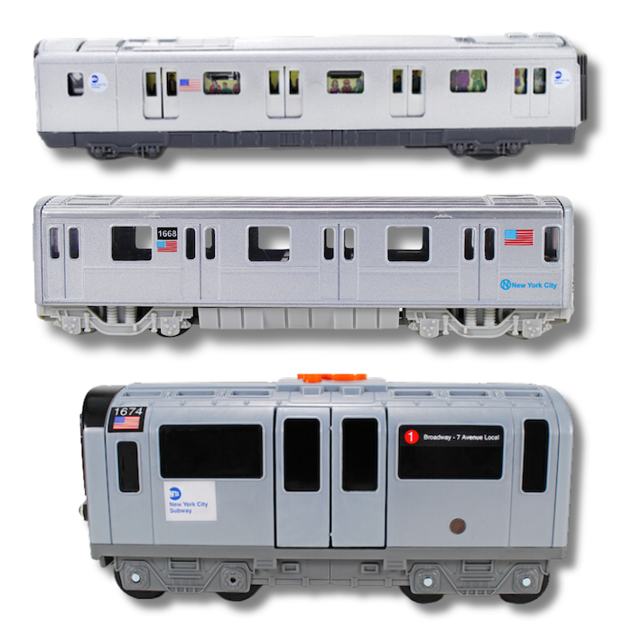 Electronic MTA Subway Train Model Bundle (3-Piece Set) | Lights, Sounds, Motorized Trains