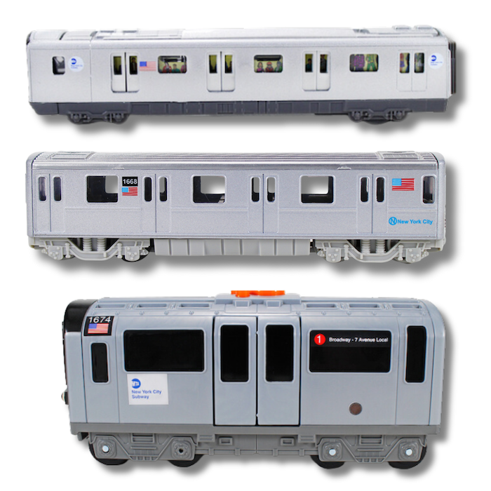 Electronic MTA Subway Train Model Bundle 3 Piece Set Lights Sound NYGiftloft