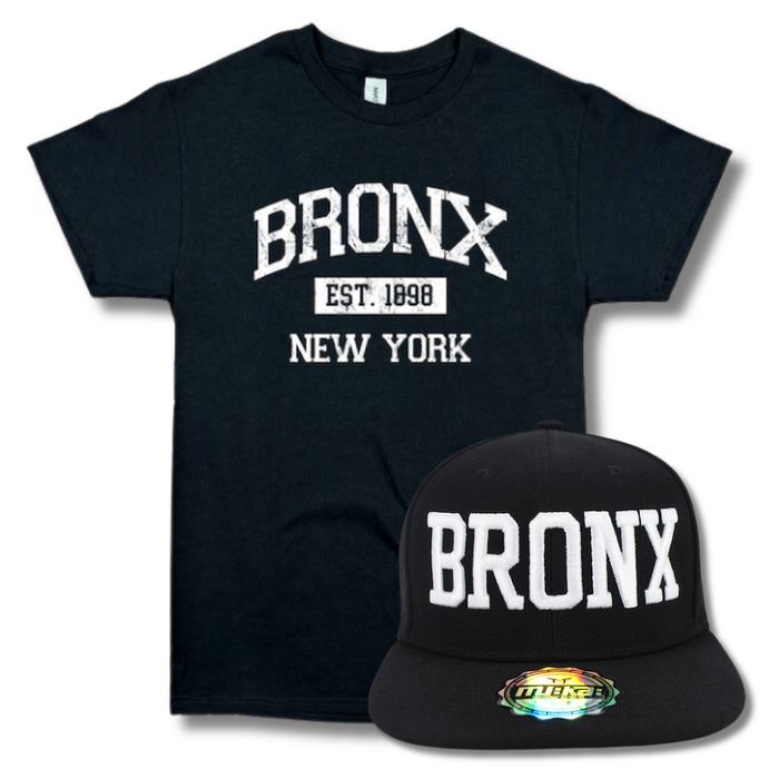 Vintage Est. 1898 BRONX Shirt & Snapback Bundle (2-Piece Set)