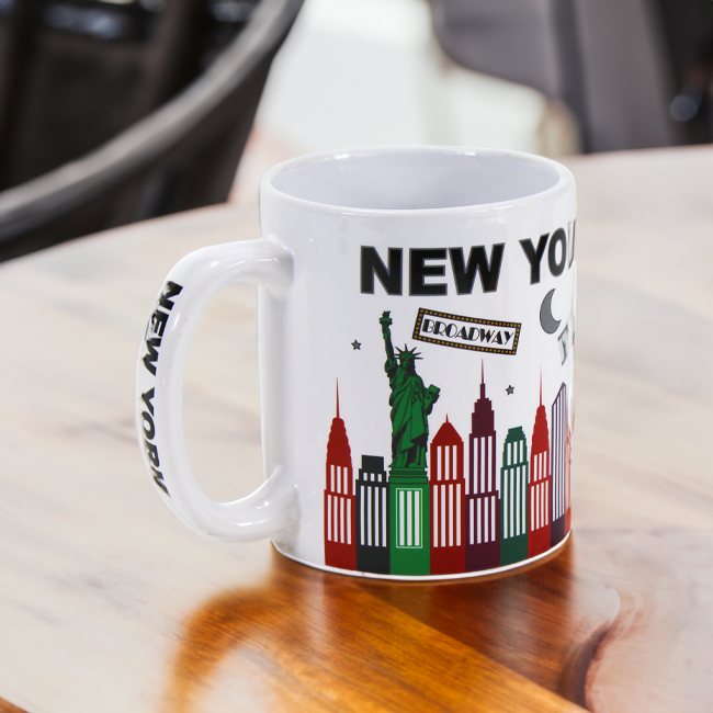 12oz. Colorful Skyline New York Mug (2 Colors)