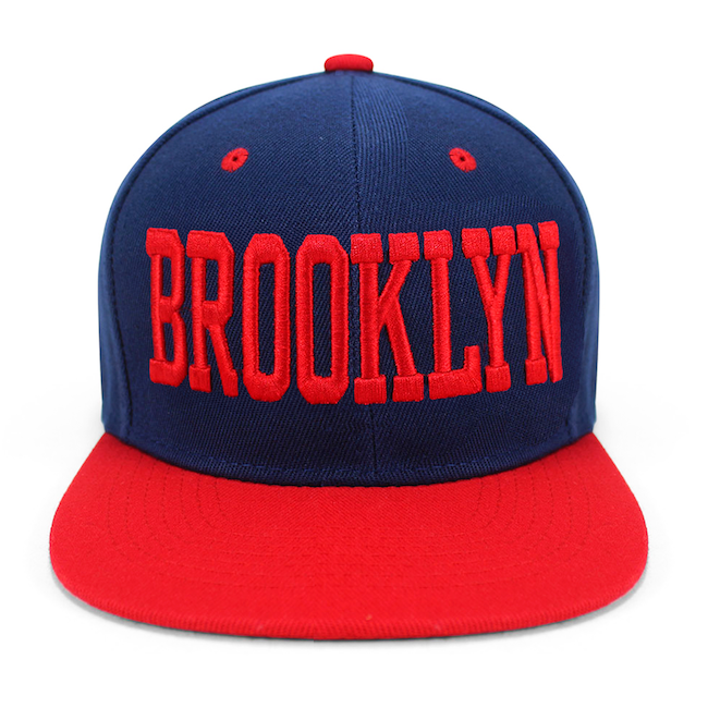 Navy/Red BROOKLYN Embroidered Snapback Hat | BROOKLYN Hat