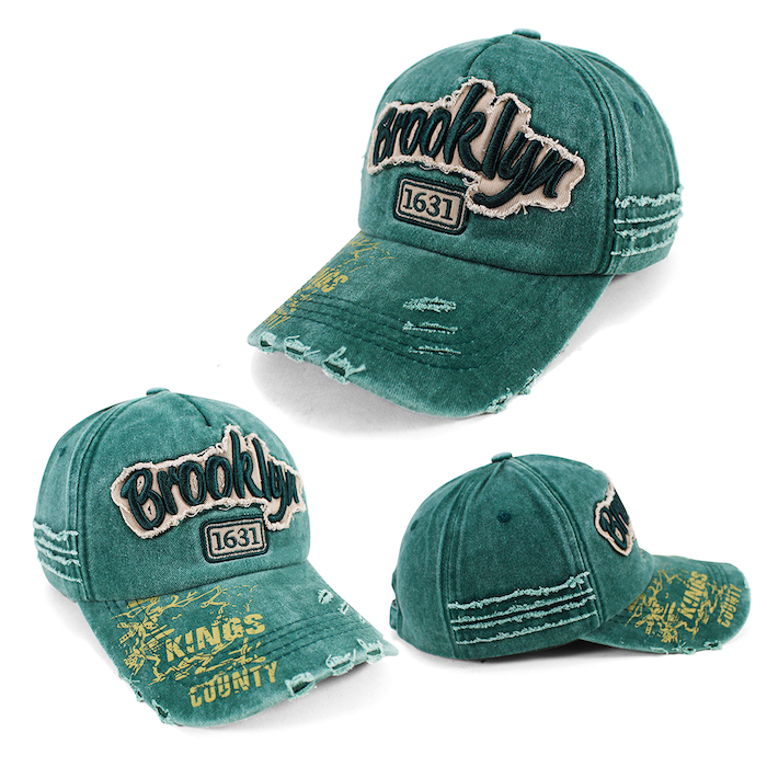 Distressed "Kings County" Brooklyn Cap | Adjustable Brooklyn Hat (9 Colors)