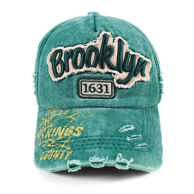 Distressed "Kings County" Brooklyn Cap | Adjustable Brooklyn Hat (9 Colors)