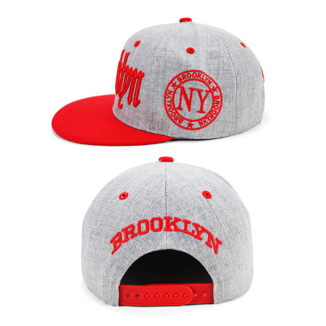 Grey Two-tone Brooklyn Snapback Flat Hat (6 Colors)