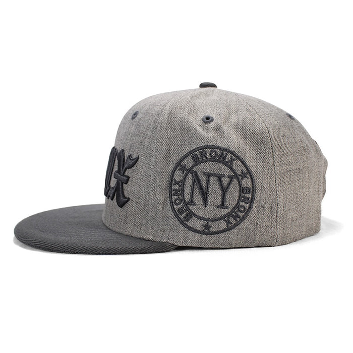 Grey BRONX Snapback Flat Hat (4 Colors)