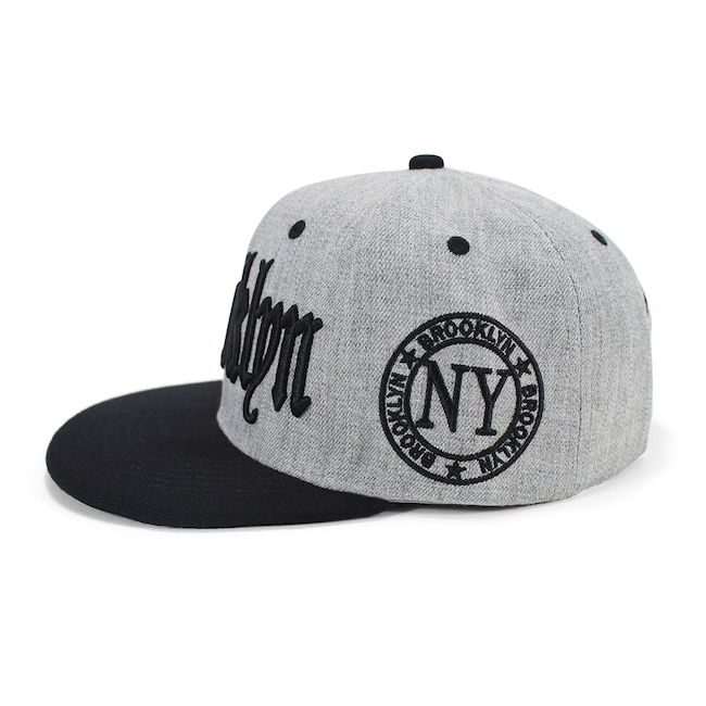 Grey Two-tone Brooklyn Snapback Flat Hat (4 Colors)