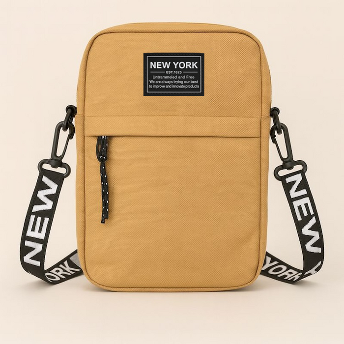 Mid-Size Nylon Strap New York Crossbody Bag (5 Colors)