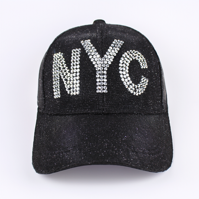 Glitter Glam Rhinestone NYC Hat | New York Gift For Her (3 Colors)