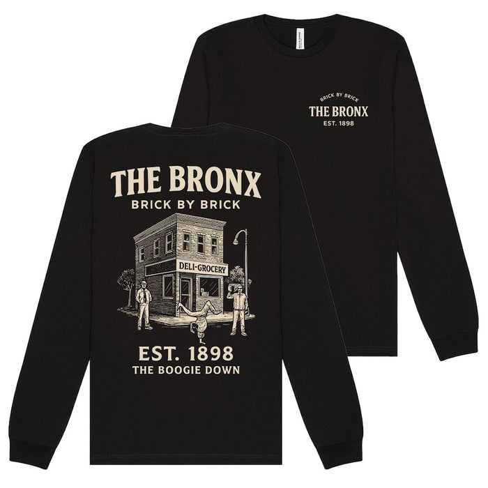 The Bronx: EST. 1898 "The Boogie Down" Architecture Black Long Sleeve