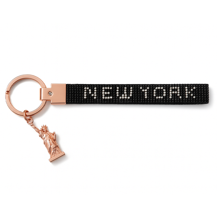 NEW YORK Luxe Rhinestone Keychain