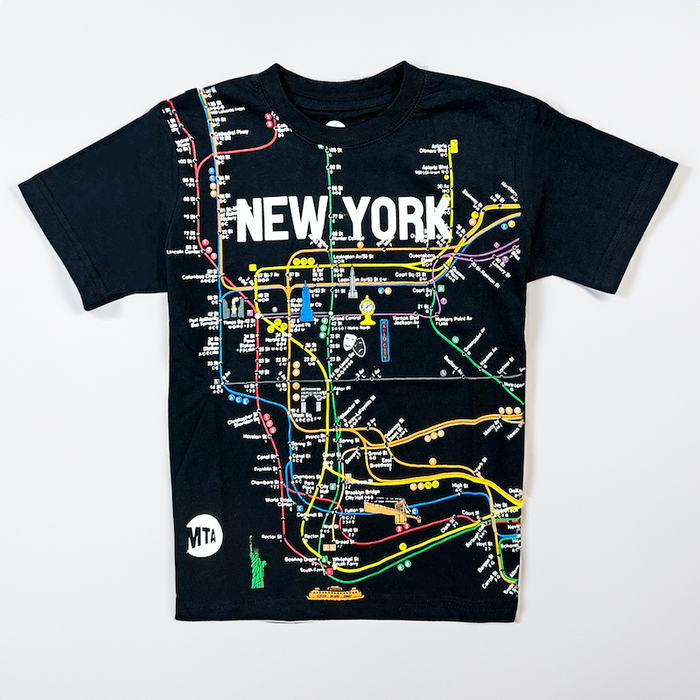 Kid's Licensed MTA T-Shirt | NYC Subway Map Shirt (3 Colors)[Ages 2 to 16]