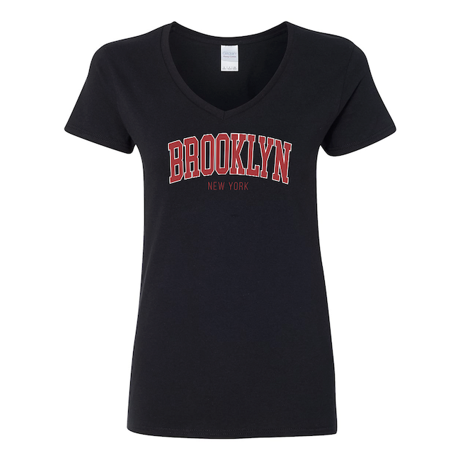 Ladies College Red Brooklyn V-neck T Shirt (2 Colors) | Brooklyn Shirt