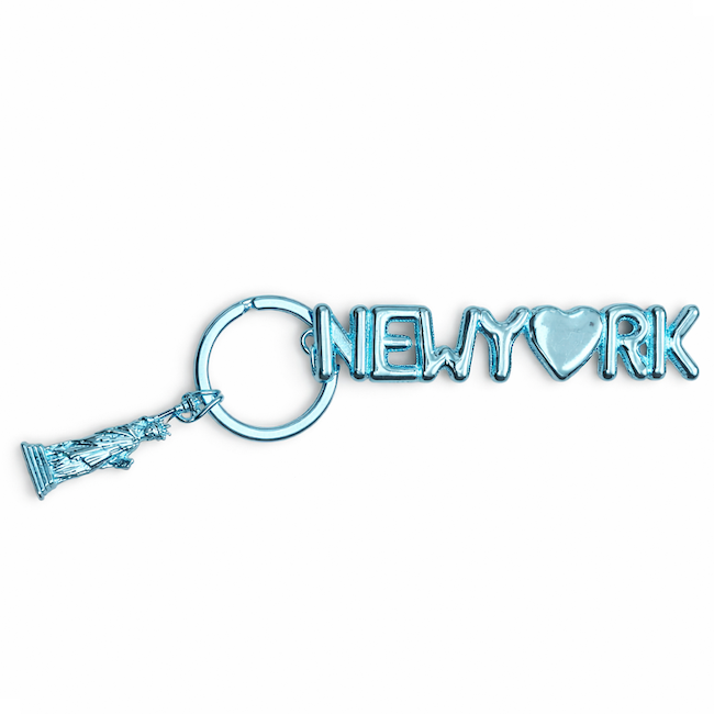 NY ♥ Balloon Chrome Keychain