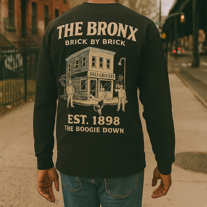The Bronx: EST. 1898 "The Boogie Down" Architecture Black Long Sleeve