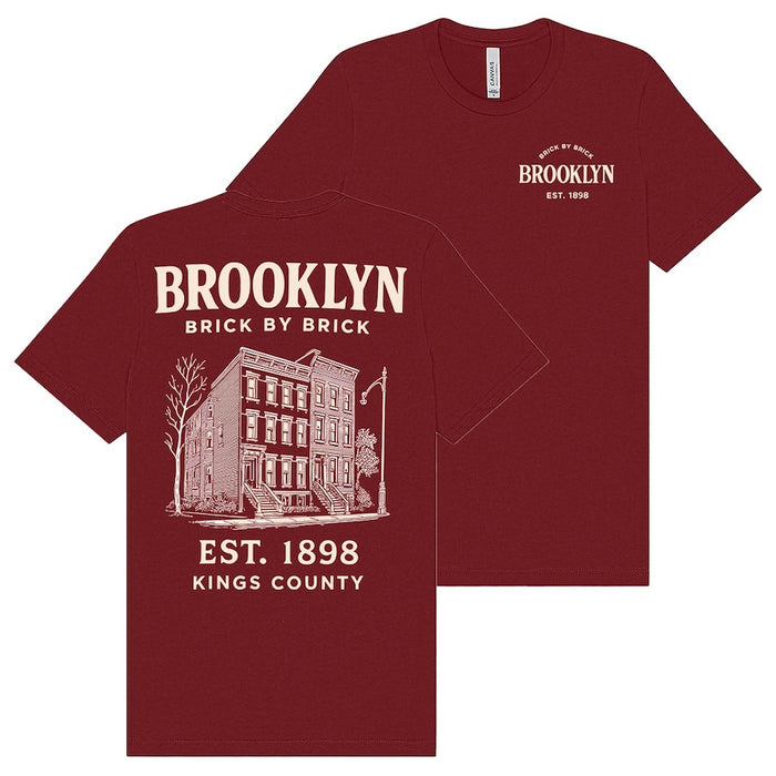Brooklyn - EST. 1898 Kings County Architecture Cardinal T-Shirt