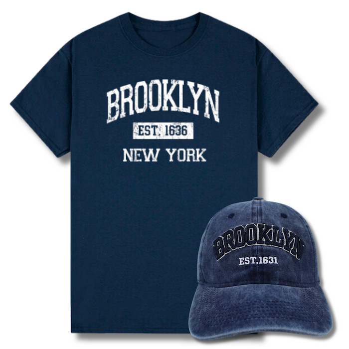 Classic EST. Brooklyn Hat and T-Shirt Combo (4 Colors)