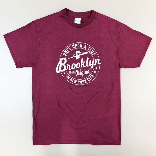 Burgundy Vintage Old Brooklyn Shirt (Sizes S to 2XL)