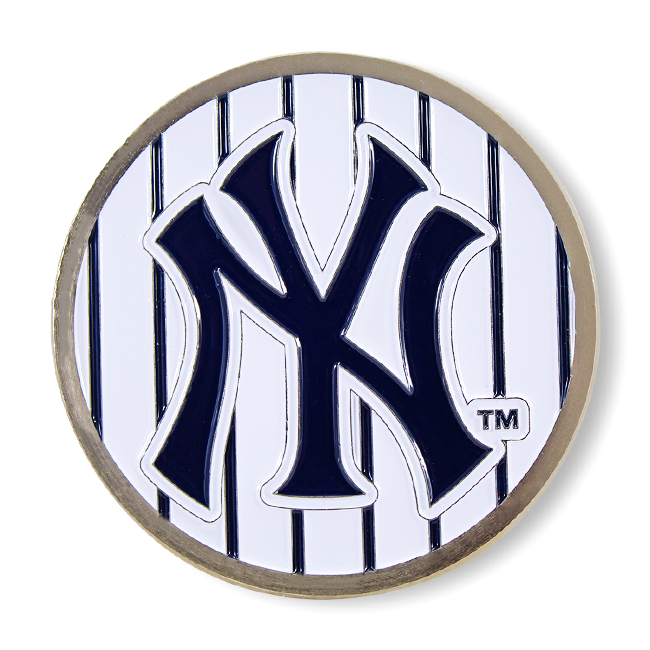 Pewter Metal Official Yankees Insignia Pinstripe Magnet