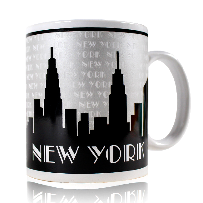 Classic Greyscale New York Skyline Mug (2 Sizes)