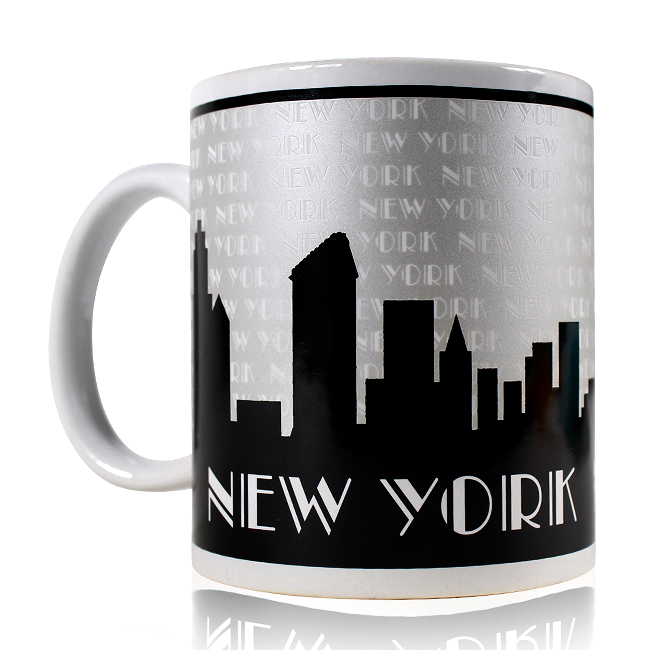 Classic Greyscale New York Skyline Mug (2 Sizes)