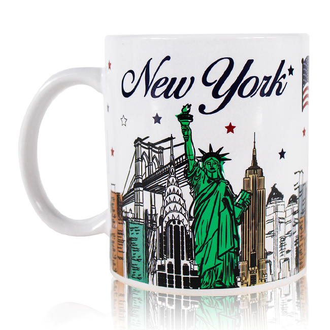 Sketch Skyline Starry Night New York Mug | Statue of Liberty Gift Shop