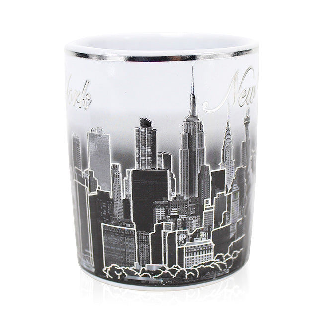 5oz. Silver Foil Embossed New York Cappuccino Mug