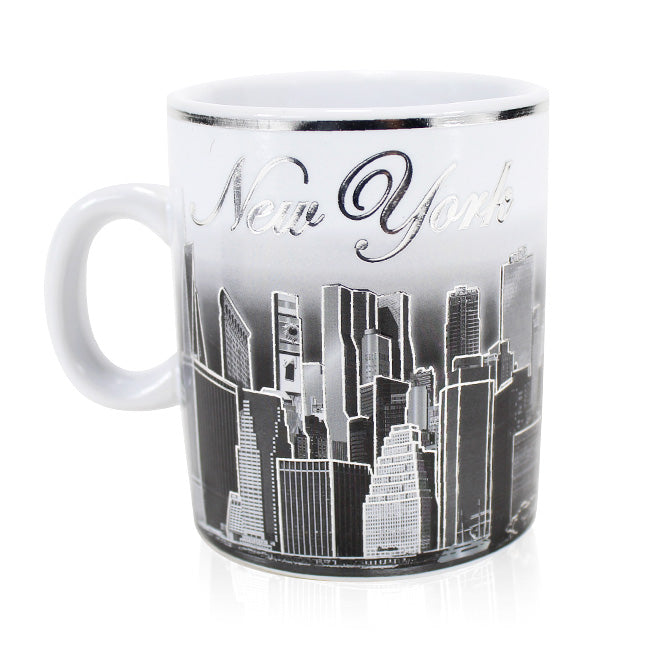 5oz. Silver Foil Embossed New York Cappuccino Mug