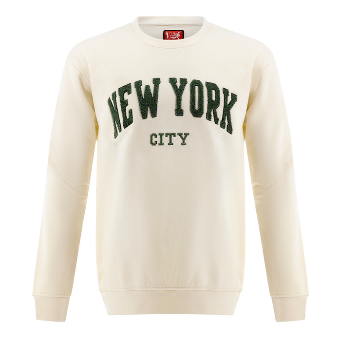 NEW YORK CITY Chenille Applique Pullover Sweatshirt (5 Colors)