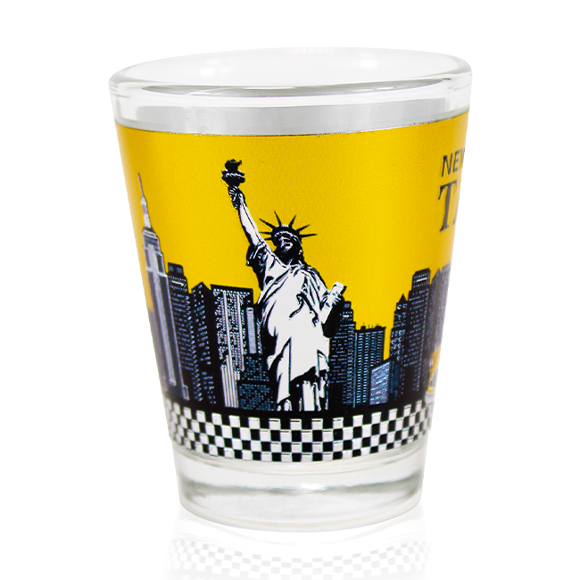 Yellow Cab Vibes: Holographic New York Taxi-Themed Shot Glass