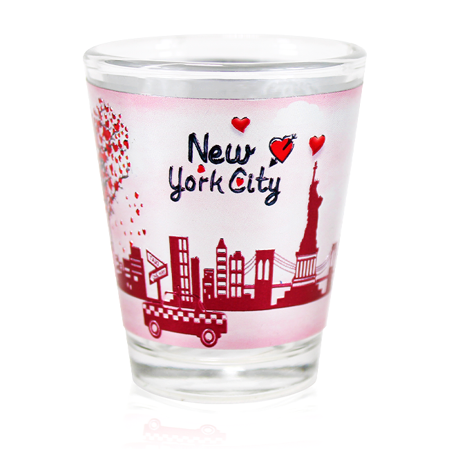 Pink Love Roses: Holographic New York Shot Glass