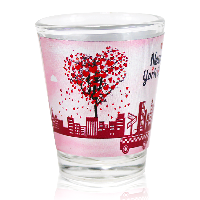 Pink Love Roses: Holographic New York Shot Glass