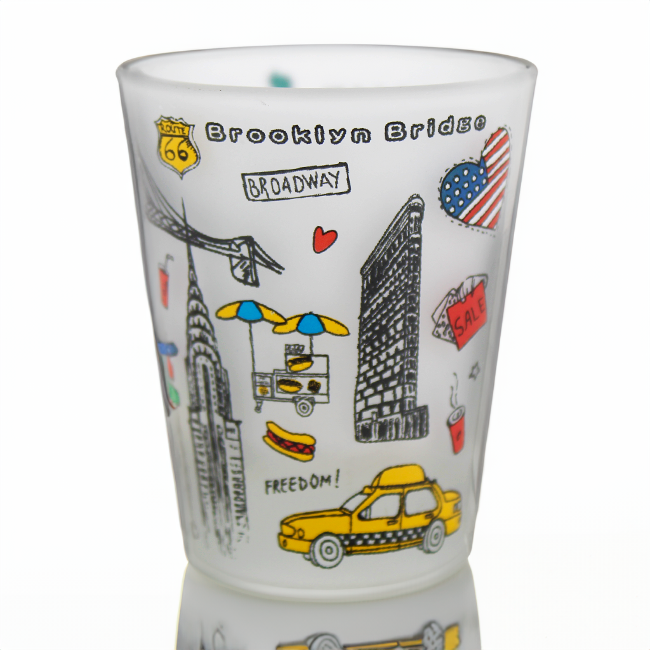 Welcome to New York Staple Themes Frosted Shot Glass