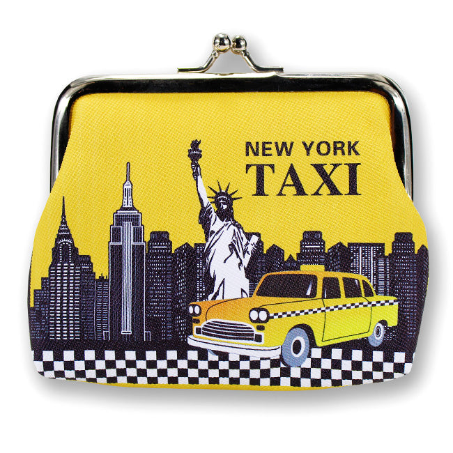 Yellow Cab Taxi New York Coin Purse w/ Kiss-lock (4.5x3.5")