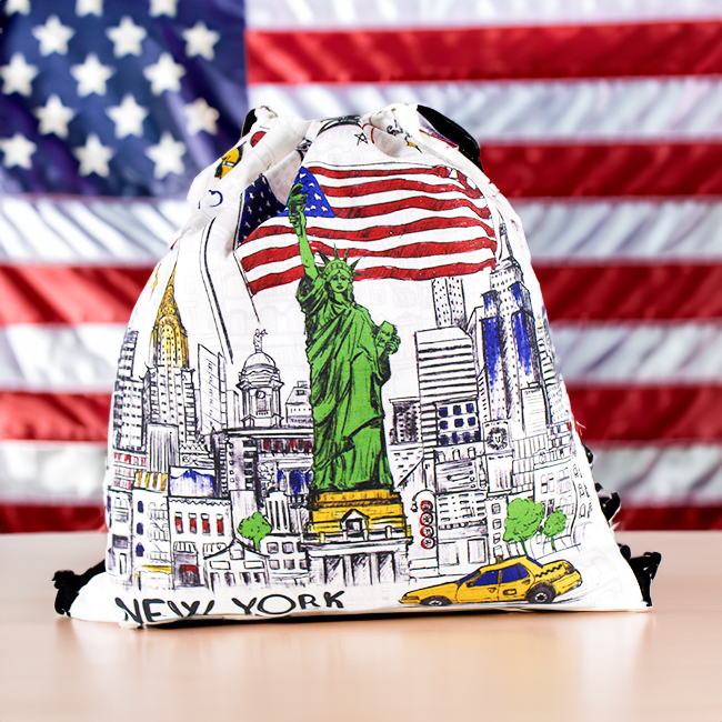 Liberty Threads: NYC Skyline Drawstring Backpack