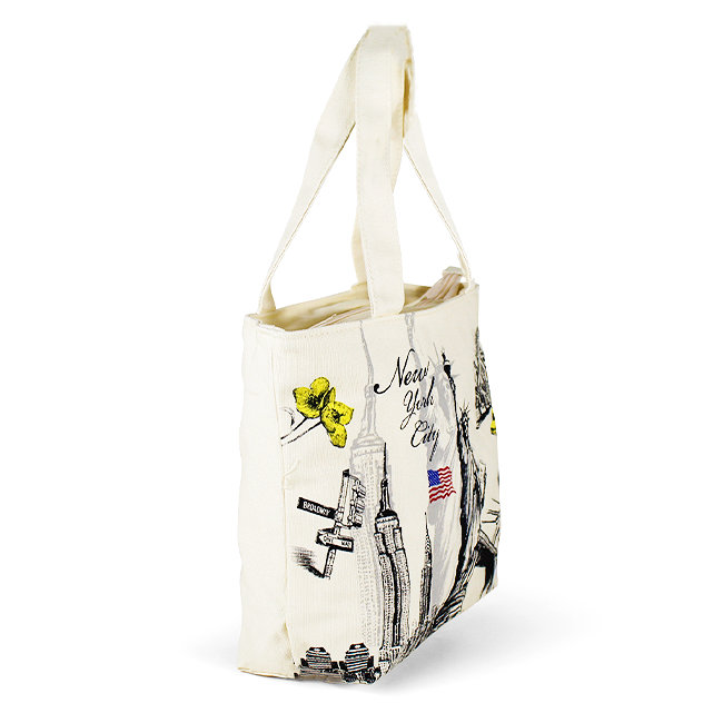 Skyline Sketch Elegance: Liberty Edition Canvas Handbag (10x12")