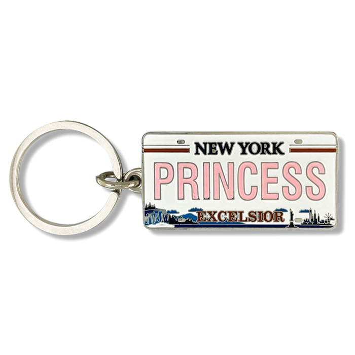 New York License Plate "PRINCESS" Acrylic Enamel Keychain