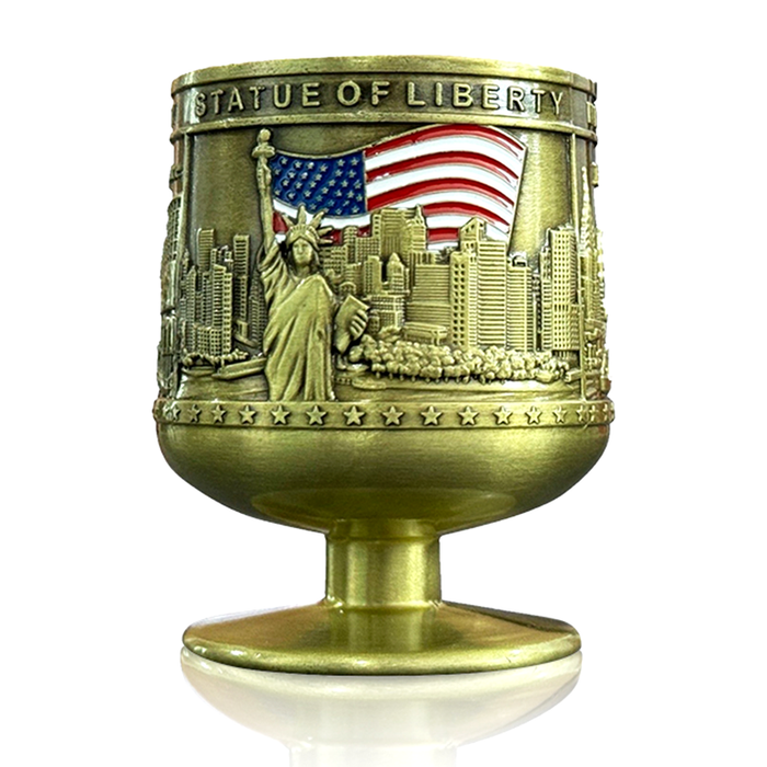 Pewter Chalice Etched New York Skyline Shot Glass (3 Colors)